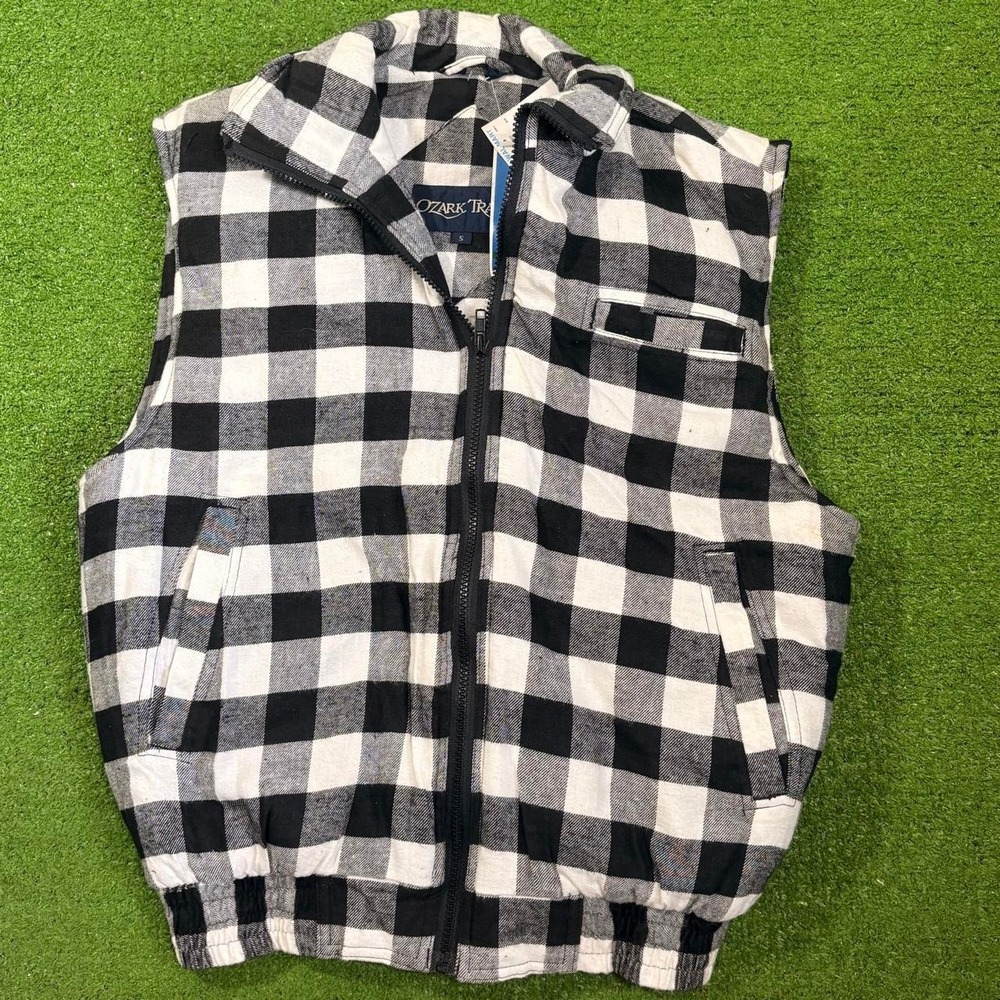 NEW Vintage Ozark Trail Gingham Winter Puffer Vest Size S Pockets